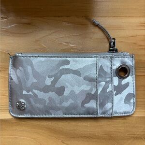 Athleta Silver Gray Camo Wristlet Wallet